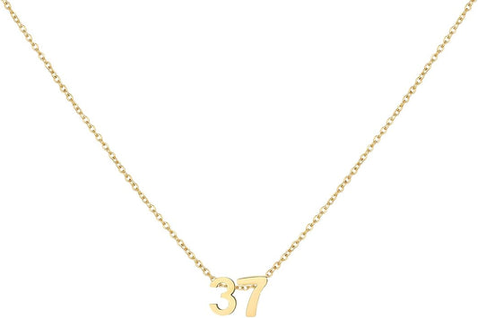 Number Necklace for Women Dainty 18K Gold Plated Pendant Necklace Charm Birth Month Personalized Jewelry Birthday Gift