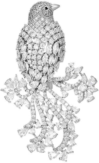 18K Gold Brooch Rhinestone Animal Brooch Pin Elegant Lapel Pin Wedding Jewelry Christmas Gift Dress Accessories for Women