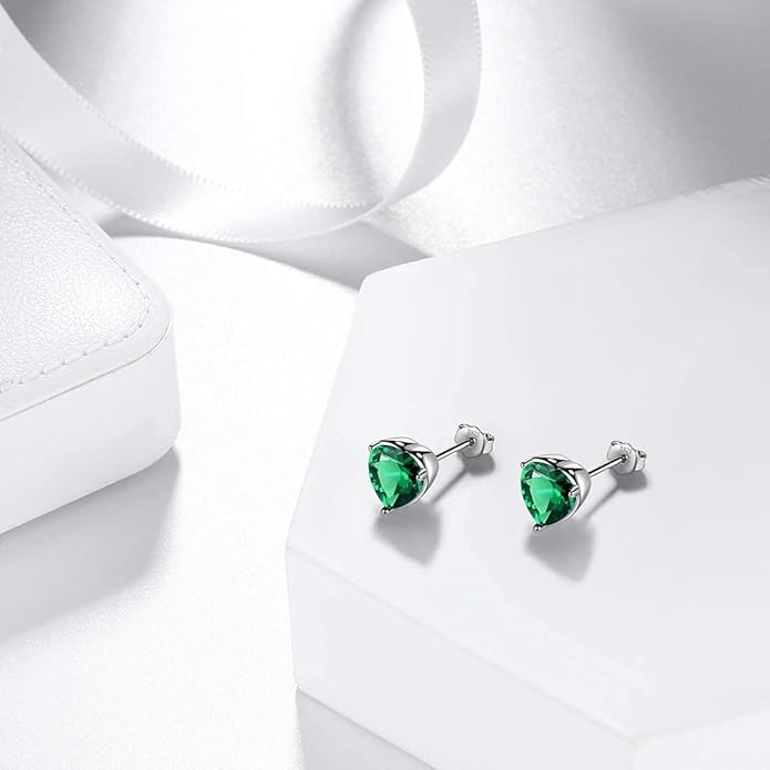 Aurora Tears 925 Sterling Silver 12 Birthstone Hearts Jewelry Women Crystal Wedding/Engagement/Bridal Heart Necklace/Earring/Ring/Bracelet Sets Jewellery