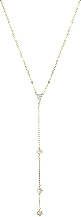 Irregular Y2k Long Y-shaped Necklace with Zircon Inlaid Sparkling Brick Tassel Pendant Double-Layer Chain High-end Fashion Accessory Women's