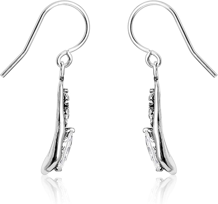 925 Sterling Silver Dangle Earrings for Women - Triangle Shield with Cubic Zirconia Vintage Design - Hypoallergenic, Lead & Nickel Free - Artisan Handcrafted Statement Earrings by Jean Rachel Jewelry