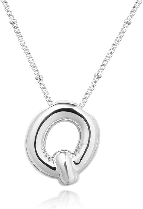 Initial Necklaces for Women, 14k Gold Plated Bubble Letter Necklace Chunky Gold Necklace Dainty Charm Initial Necklaces for Women Trendy Custom Preppy Stocking Stuff Necklace Christmas Gifts