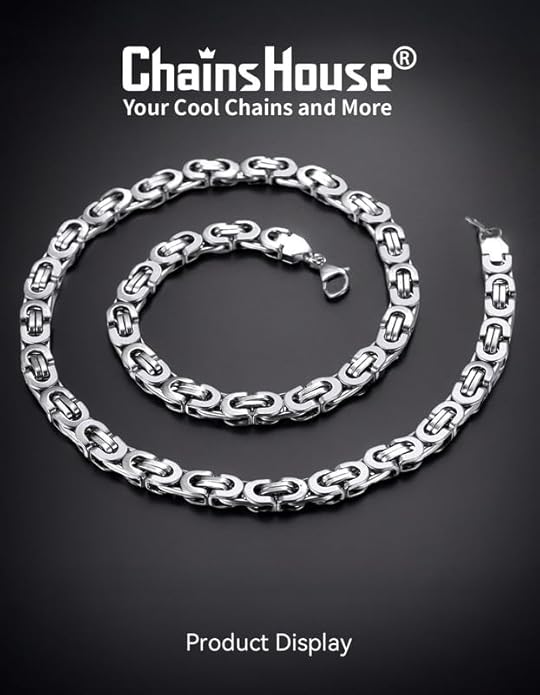 ChainsHouse Flat Byzantine Link Necklace for Men 6mm/8mm/10mm Width, 18K Gold Plated/Stainless Steel Black Byzantine Chain Necklaces, 18" 20" 22" 24" 26" 28" 30" Length, with Gift Box