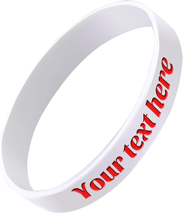 Custom Rubber Bracelet 1/10/30/50/100 ct Personalized Silicone Wristbands Customizable Debossed for Motivation, Events, Gifts, Promotions, Party, Awareness