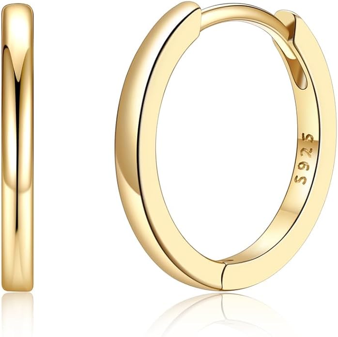 Silvora 925 Sterling Silver Small Hoop Earrings for Women Huggie Earrings Hypoallergenic Cartilage Earrings Tiny Hoops 6mm/8mm/10mm/12mm/14mm/16mm/18mm/20mm
