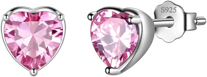 Aurora Tears 925 Sterling Silver 12 Birthstone Hearts Jewelry Women Crystal Wedding/Engagement/Bridal Heart Necklace/Earring/Ring/Bracelet Sets Jewellery