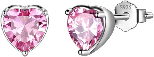 Aurora Tears 925 Sterling Silver 12 Birthstone Hearts Jewelry Women Crystal Wedding/Engagement/Bridal Heart Necklace/Earring/Ring/Bracelet Sets Jewellery