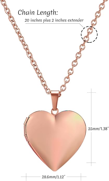 PHOCKSIN Personalized Locket Necklace for Women Photo Necklace with Customized Picture Birth Flower Birthstone New Years Gifts for Women