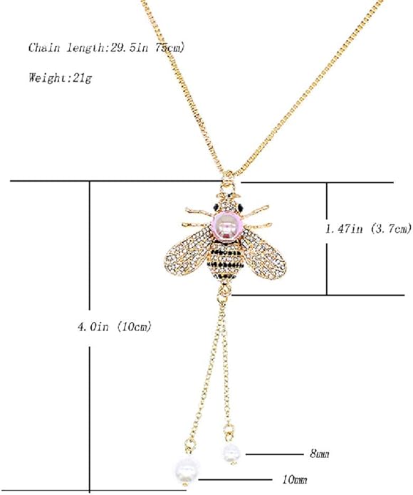 Honey Bee Brooches Crystal Insect Themed Bee Brooch Animal Fashion Shell Pearl Brooch Pin Gold Tone