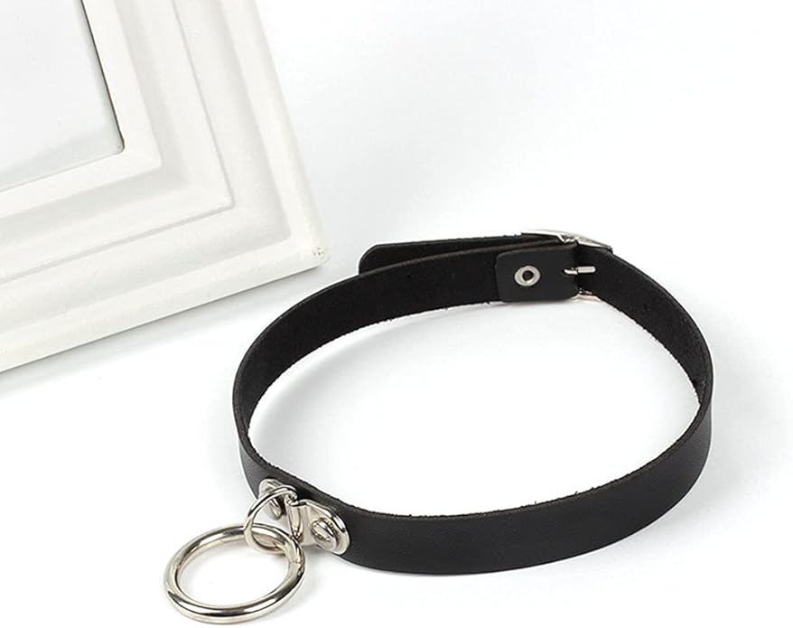 Gothic Choker Necklace Black Geometric Leather Collar Necklace Fashion Punk Jewelry for Women