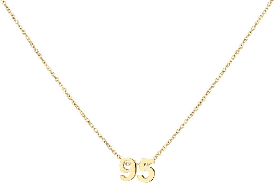 Number Necklace for Women Dainty 18K Gold Plated Pendant Necklace Charm Birth Month Personalized Jewelry Birthday Gift