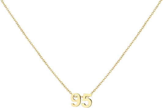 Number Necklace for Women Dainty 18K Gold Plated Pendant Necklace Charm Birth Month Personalized Jewelry Birthday Gift