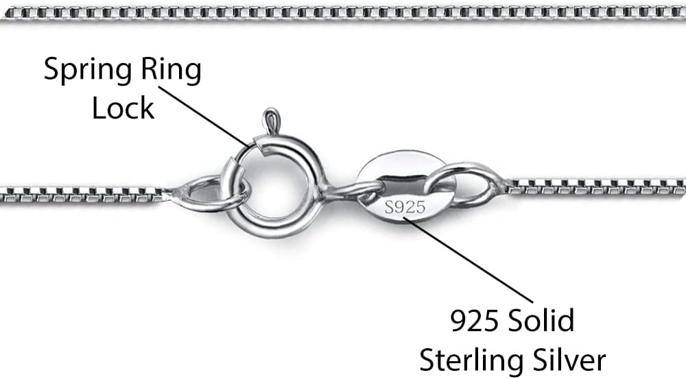 Savlano 925 Sterling Silver Solid 1.3MM Box Chain Necklace For Women & Men - Made in Italy Comes With a Gift Box