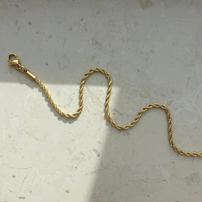 Dainty Chain Necklace for Women, 18K Gold Plated Coin Disc Choker Necklaces Simple Satellite Beaded Twisted Thin Paper Clip Chain Everyday Jewelry Gifts