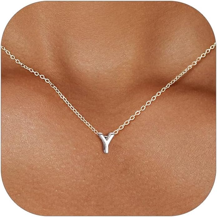 ChicSilver 925 Sterling Silver Initial Necklace for Women Dainty Letter Jewelry Personalized Gift
