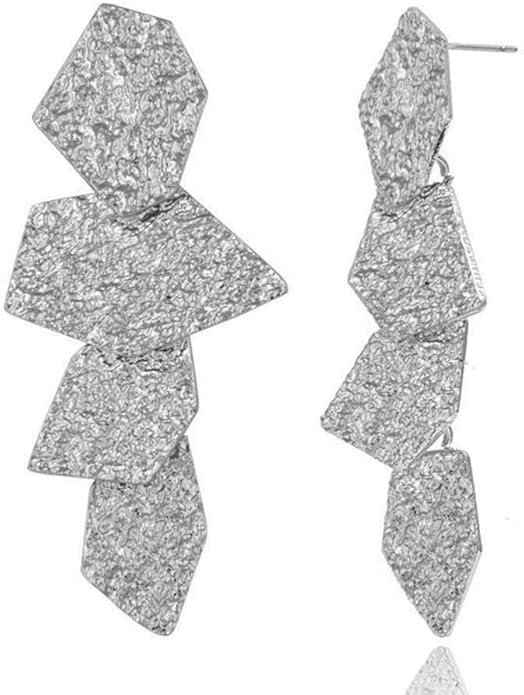 Ginkgo Leaf Flower Earrings, Gold Geometric Statement Earring, Big Fashion Design Boho Drop Dangle Earrings