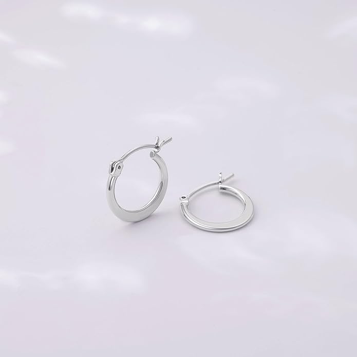 Gacimy Flattened 14K Gold Plated Hoop Earrings for Women, 14K Real Gold Plated Hoops with 925 Sterling Silver Post,Hypoallergenic Lightweight Earring