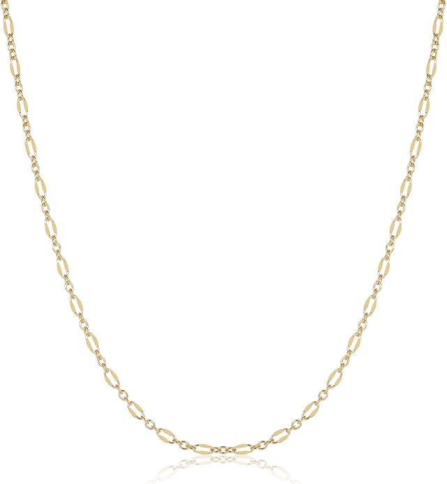 14K Gold Necklace for Women, Womens Dainty Chain Necklace Plated Shining Dots Satellite Choker Box Chain, Women Layering Necklaces