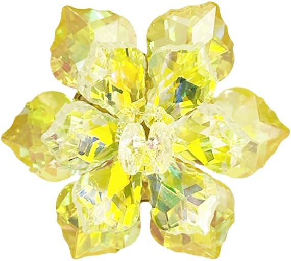 Rhinestone Sunflower Brooch Pin for Women Red Black Purple Large Flower Broochs Snowflake Brooch Marquise Wreath Brooches Jewelry