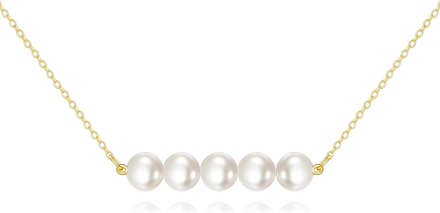 KECHO 14K Real Gold Freshwater Cultured Pearl Pendant Necklace 14K Solid Gold Jewelry Anniversary Birthday Gifts for Women