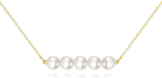 KECHO 14K Real Gold Freshwater Cultured Pearl Pendant Necklace 14K Solid Gold Jewelry Anniversary Birthday Gifts for Women
