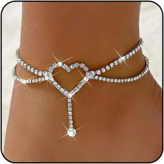 Ankle Bracelets for Women Waterproof Sparkly Anklets Tennis Rhinestone Anklets for Women Starfish Infinity Heart Cross Anklet Bracelet Beach Jewelry