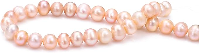 BEADIA Natural Pearl Beads Potato 10-11mm Pink Freshwater Cultured Loose Gemstone Beads for DIY Jewelry Making 13.8''/Strand