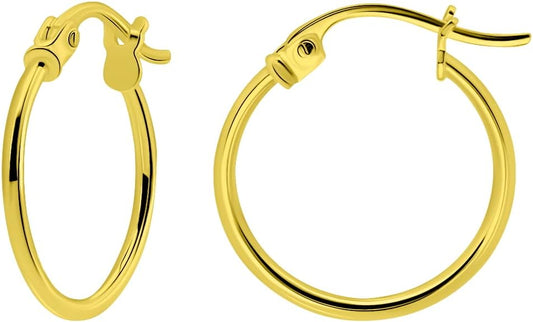 SEA OF ICE 925 Sterling Silver Hoop Earrings for Women - Hypoallergenic Earrings for Women in Sterling Silver, Yellow Gold, Rose Gold or Black Rhodium | Sizes 12MM, 15MM, 20MM or Multipack