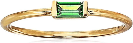Amazon Essentials 18K Yellow Gold Plated Sterling Silver Cubic Zirconia Fashion Stackable Ring