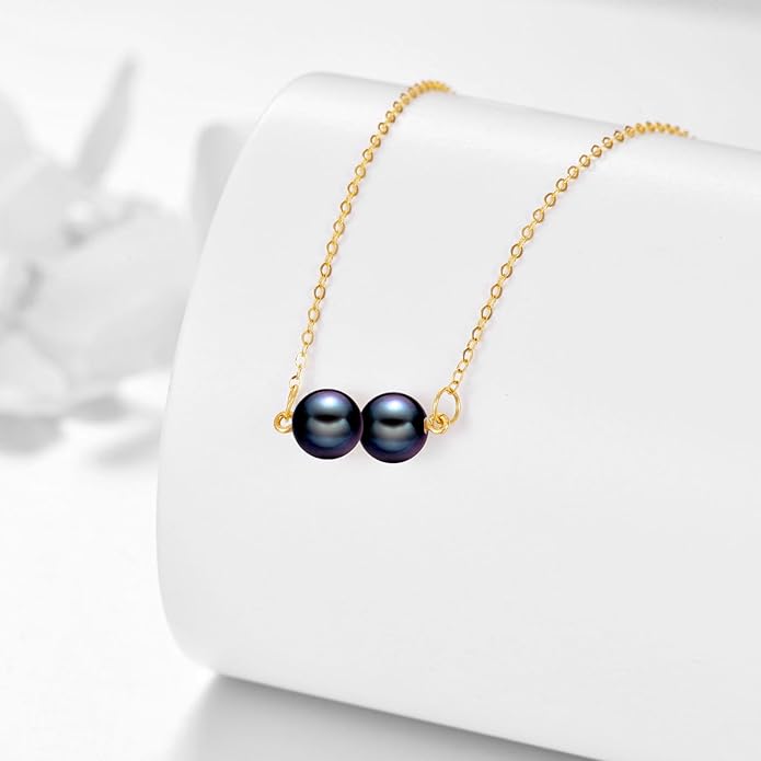 KECHO 14K Real Gold Freshwater Cultured Pearl Pendant Necklace 14K Solid Gold Jewelry Anniversary Birthday Gifts for Women