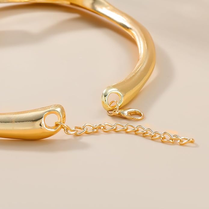 Punk Dripping Water-drop Choker Necklace for Women,Thick Drippy Chain Liquid Metal Collar Necklace Rocker Hip-hop Necklace Cool Metallic Unique Funky Statament Grunge Jewelry