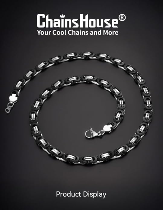 ChainsHouse Flat Byzantine Link Necklace for Men 6mm/8mm/10mm Width, 18K Gold Plated/Stainless Steel Black Byzantine Chain Necklaces, 18" 20" 22" 24" 26" 28" 30" Length, with Gift Box