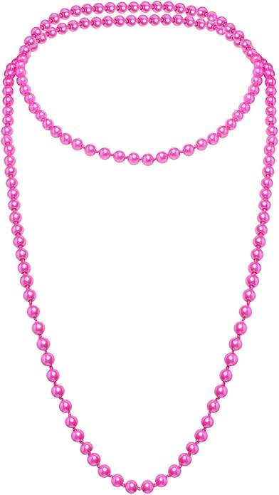 Fashion Faux Pearls Pendants 1920s Beads Cluster Long Pearl Necklace for Costume Party Jewelry 55"