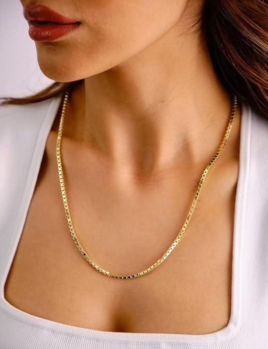 925 Sterling Silver Box Chain 2/3/4/5mm Necklace for Men Silver Link Chain for Women 16/18/20/22/24/26/30 Inches