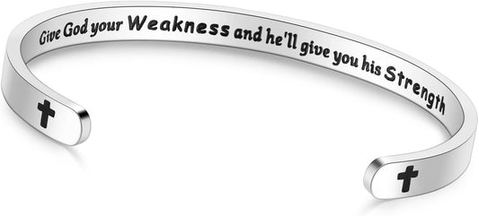 TONY & SANDY Inspirational Bracelets for Women Teen Girls Personalized Gifts for Daughter Granddaughter Mom Sister Friends Stainless Steel Engraved Cuff Birthday Easter Christmas