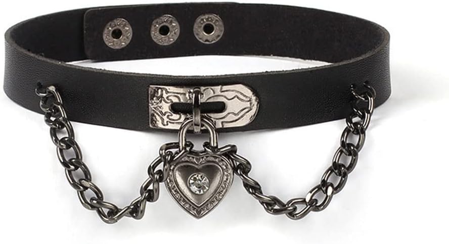 Gothic Choker Necklace Black Geometric Leather Collar Necklace Fashion Punk Jewelry for Women