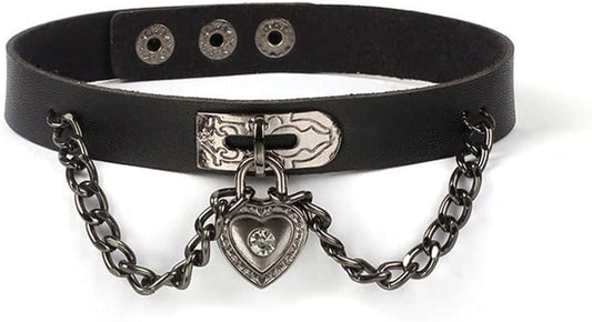 Gothic Choker Necklace Black Geometric Leather Collar Necklace Fashion Punk Jewelry for Women