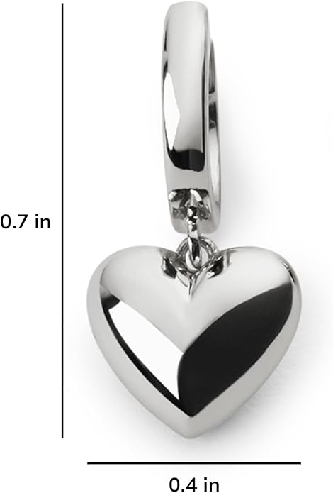 Ana Luisa Puffed Heart Earrings - Heart Charm Huggie Hoops and Earring Stud Styles - Dainty 14K Gold Plated, Silver Rhodium Plated & Mixed Metal Silver & Gold Earrings - Hypoallergenic Water-Resistant