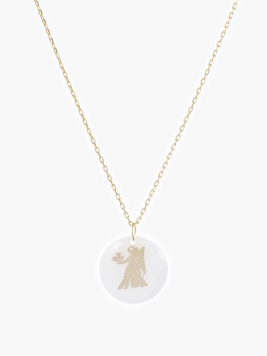Zodiac Sign Necklace – Mother of Pearl Pendant – Available in Two Finish 925 Sterling Silver and 14K Gold Plated – Adjustable Chain – Horoscope Jewelry Gift with Zodiac Card & Gift Box