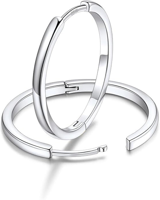 FaithHeart Sterling Silver Hoop Earrings for Women, Hypoallergenic Huggie Hoop Earrings Lightweight Small Cartilage Earrings Hoop Earring Dainty Everyday Earrings 6/8/10/12/14/15/16/18/20mm