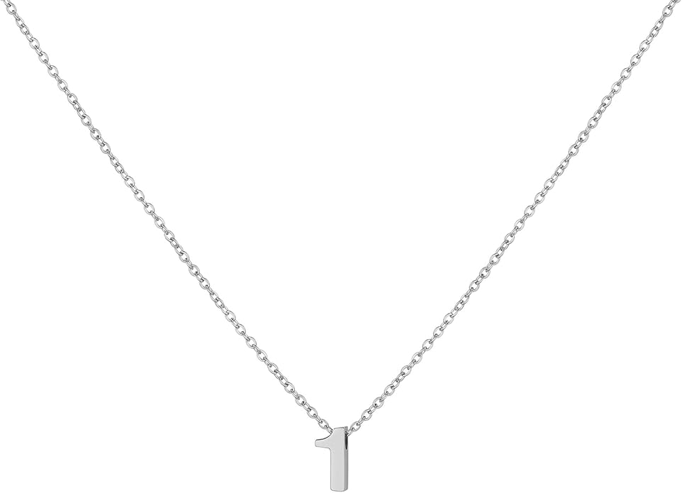 Number Necklace for Women Dainty 18K Gold Plated Pendant Necklace Charm Birth Month Personalized Jewelry Birthday Gift