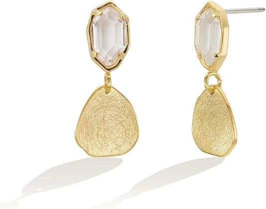 OZEL – Crystal Earrings for Women Dangle – 14K Gold Plated Lightweight Daily Fashion Earrings