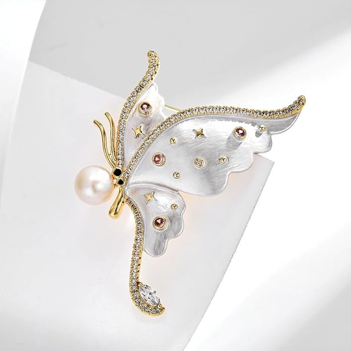 UNVAK Animal Brooches for Women Pearl Rhinestones Animal Brooch Pin Cute Animal Jewelry Gift for Wife Mom Girlfriends