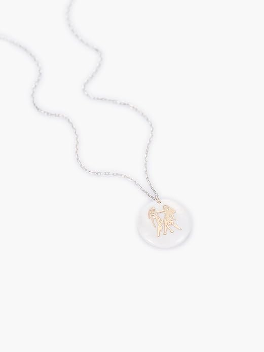 Zodiac Sign Necklace – Mother of Pearl Pendant – Available in Two Finish 925 Sterling Silver and 14K Gold Plated – Adjustable Chain – Horoscope Jewelry Gift with Zodiac Card & Gift Box