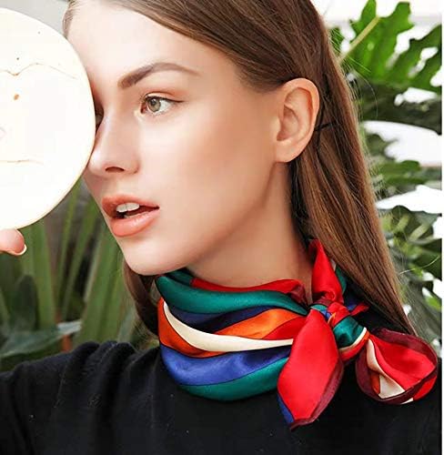 ANDANTINO 100% Mulberry Silk Scarf -21” Lightweight Square Neckerchief – Breathable Digital Printed Scarves with Gift Packed
