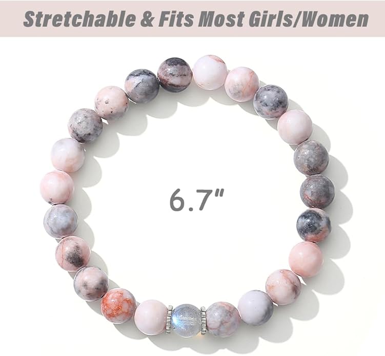 Christmas Stocking Stuffers for Kids/Girls/Teens-Love/Encouragement-Natural Crystal Bracelets-Handmade Cute Gifts