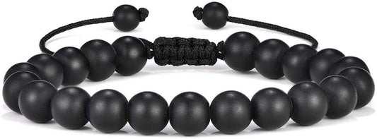 M MOOHAM Natural Stone Bracelets for Men - 8mm Tiger Eye, Matte Agate, Lava Rock - Teen Boys Gifts for Birthday, Anniversary, Christmas