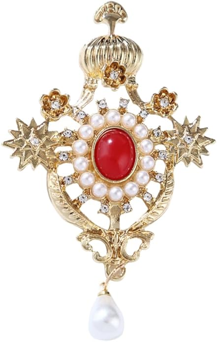 JKQBUX Versailles series Baroque elegant Brooches Pin for Women Men Girls Retro Court Pearl Corsage Pin delicate accessory