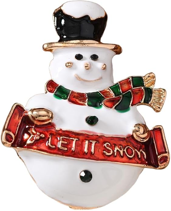 ONLYJUMP Christmas Bell Brooch Pins for Women Girls Lovely Crystal Christmass Tree Snowflake Bell Reindeer Snowman Brooches Colorful Xmas Enamel Pins Holiday Party Gift
