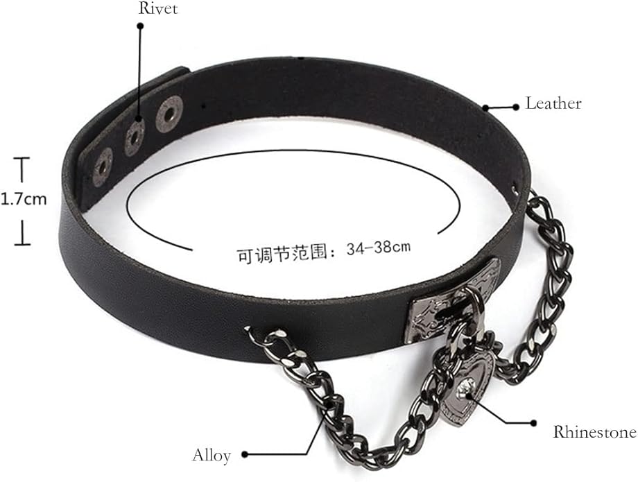 Gothic Choker Necklace Black Geometric Leather Collar Necklace Fashion Punk Jewelry for Women